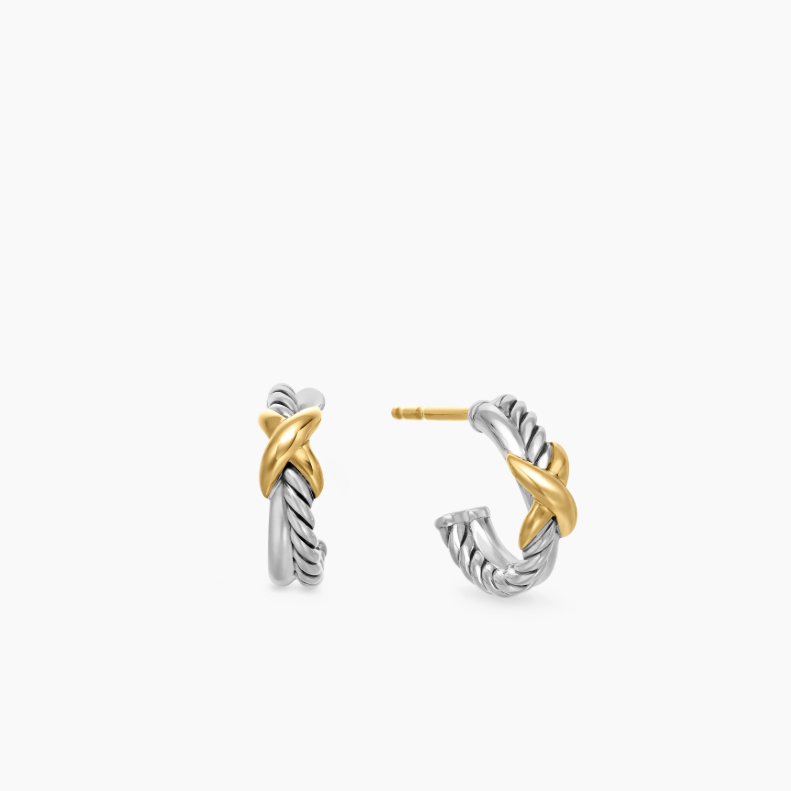 David Yurman Elsa Peretti® Sterling Silver and 18K Yellow Gold X Earrings